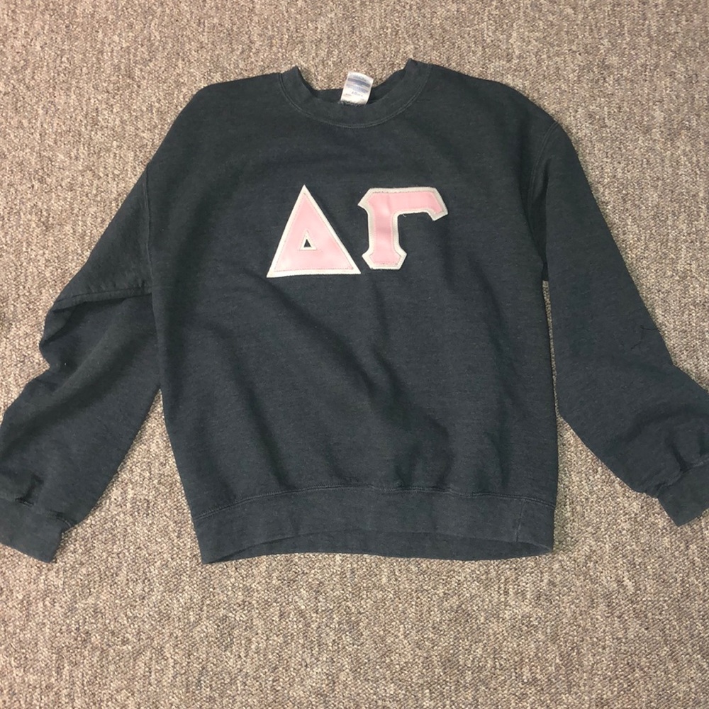 Charcoal grey delta gamma crew neck sweatshirt